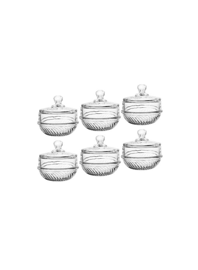 Alhomaidhi ✨ 12-piece luxury glass serving set with elegant lids – perfect for serving dates and sweets in sophisticated style - Image 5